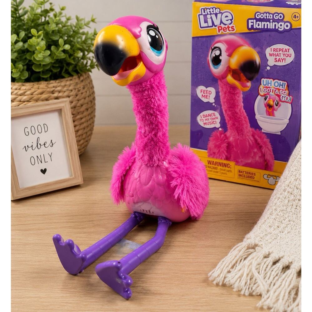Little Live Pets Gotta Go Flamingo Interactive Pink Toy Moose Works